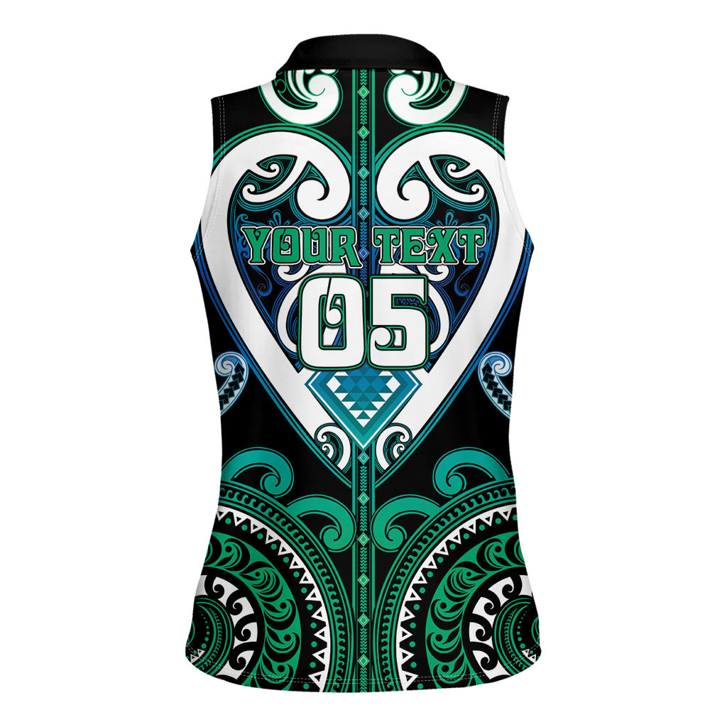 Custom Aotearoa Ngati Ranginui Women Sleeveless Polo Shirt Maori Tribal Pattern