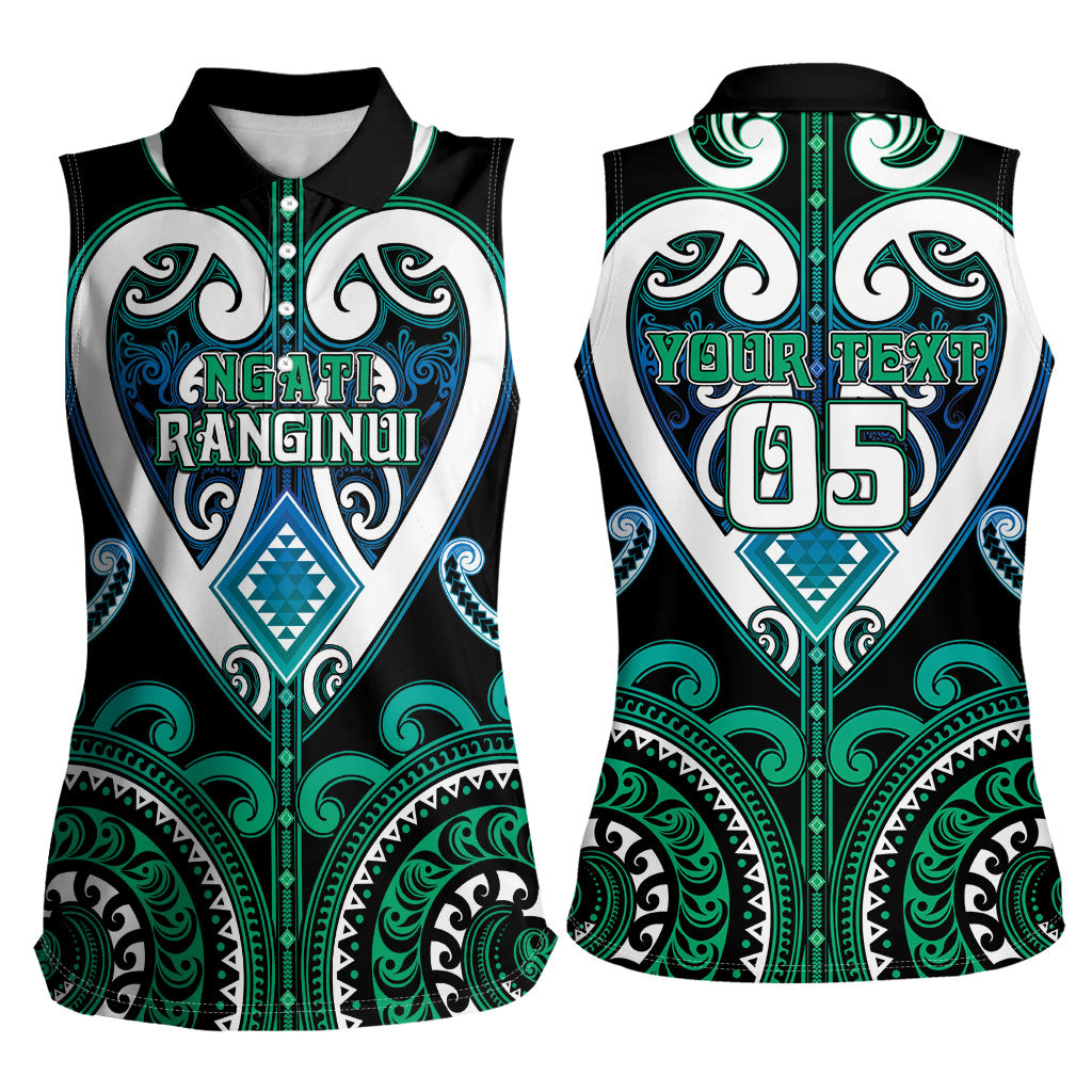 Custom Aotearoa Ngati Ranginui Women Sleeveless Polo Shirt Maori Tribal Pattern