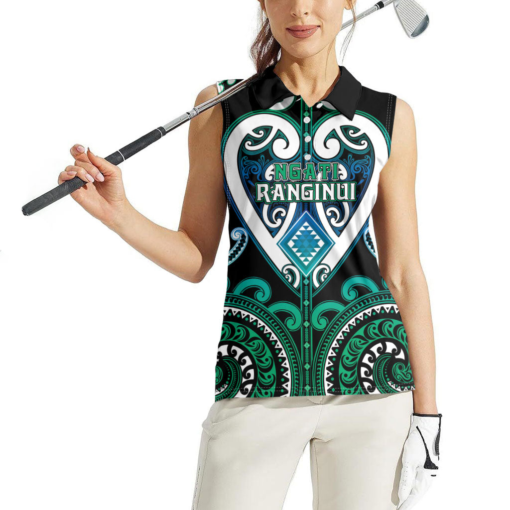 Custom Aotearoa Ngati Ranginui Women Sleeveless Polo Shirt Maori Tribal Pattern