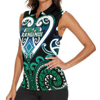 Custom Aotearoa Ngati Ranginui Women Sleeveless Polo Shirt Maori Tribal Pattern