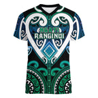 Custom Aotearoa Ngati Ranginui Women V-Neck T-Shirt Maori Tribal Pattern