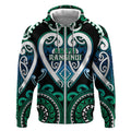 Custom Aotearoa Ngati Ranginui Zip Hoodie Maori Tribal Pattern