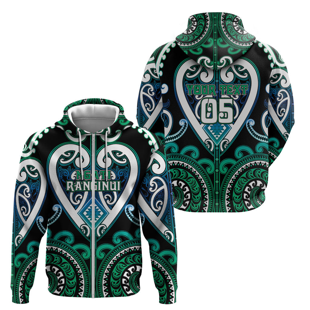 Custom Aotearoa Ngati Ranginui Zip Hoodie Maori Tribal Pattern