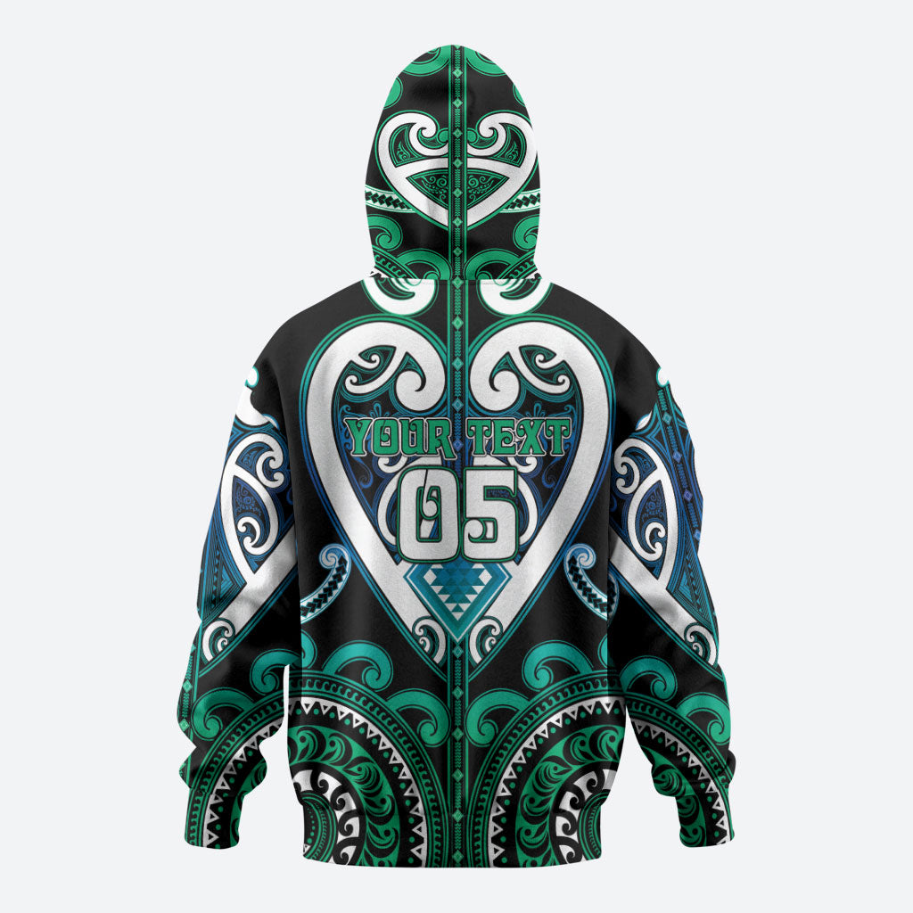 Custom Aotearoa Ngati Ranginui Zip Hoodie Maori Tribal Pattern