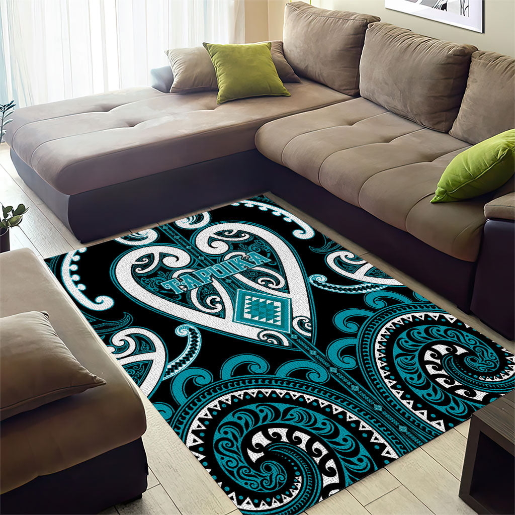 Aotearoa Tapuika Area Rug Maori Tribal Pattern