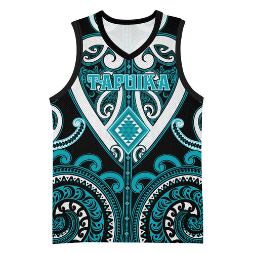 Custom Aotearoa Tapuika Basketball Jersey Maori Tribal Pattern