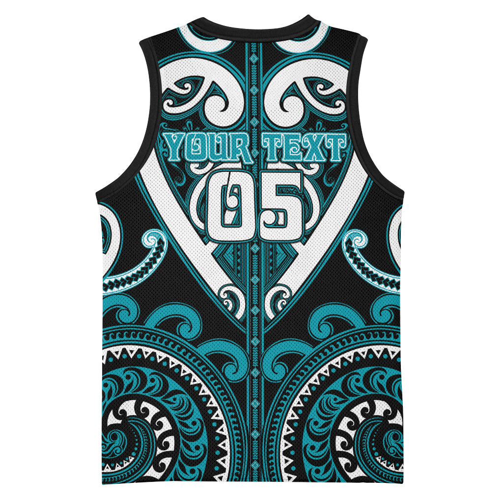Custom Aotearoa Tapuika Basketball Jersey Maori Tribal Pattern
