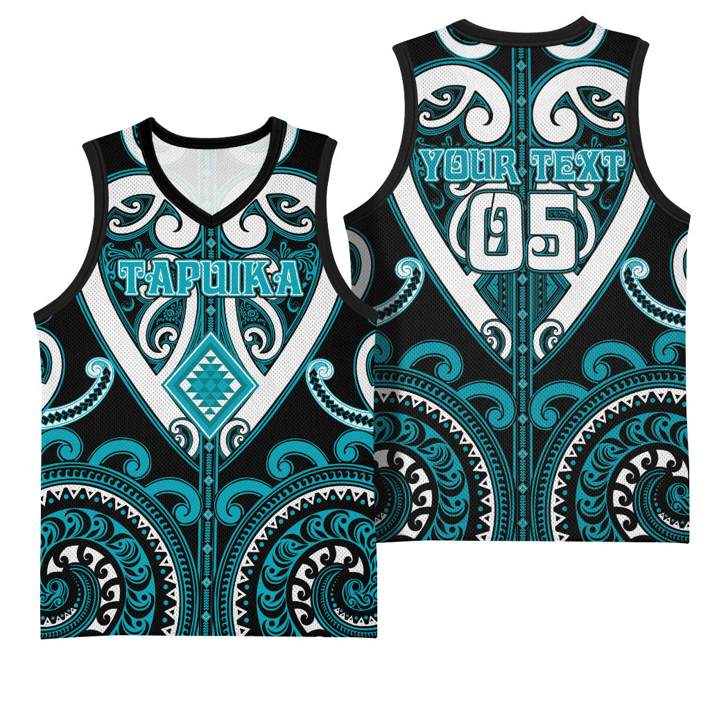 Custom Aotearoa Tapuika Basketball Jersey Maori Tribal Pattern