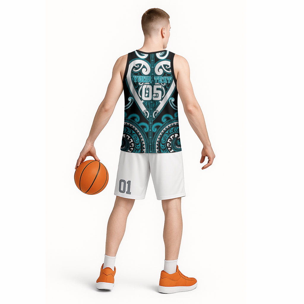 Custom Aotearoa Tapuika Basketball Jersey Maori Tribal Pattern