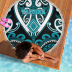 Aotearoa Tapuika Beach Blanket Maori Tribal Pattern
