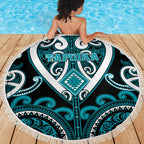 Aotearoa Tapuika Beach Blanket Maori Tribal Pattern
