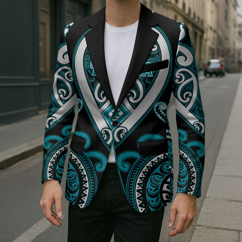 Custom Aotearoa Tapuika Blazer Maori Tribal Pattern