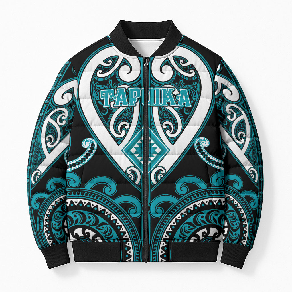 Custom Aotearoa Tapuika Bomber Puffer Jacket Maori Tribal Pattern