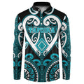 Custom Aotearoa Tapuika Button Sweatshirt Maori Tribal Pattern
