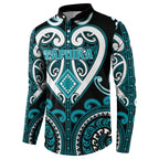 Custom Aotearoa Tapuika Button Sweatshirt Maori Tribal Pattern