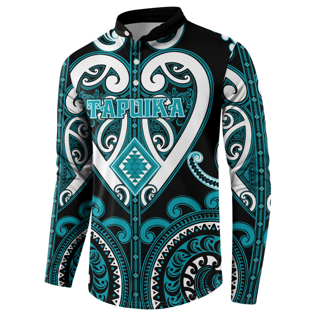 Custom Aotearoa Tapuika Button Sweatshirt Maori Tribal Pattern