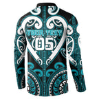 Custom Aotearoa Tapuika Button Sweatshirt Maori Tribal Pattern