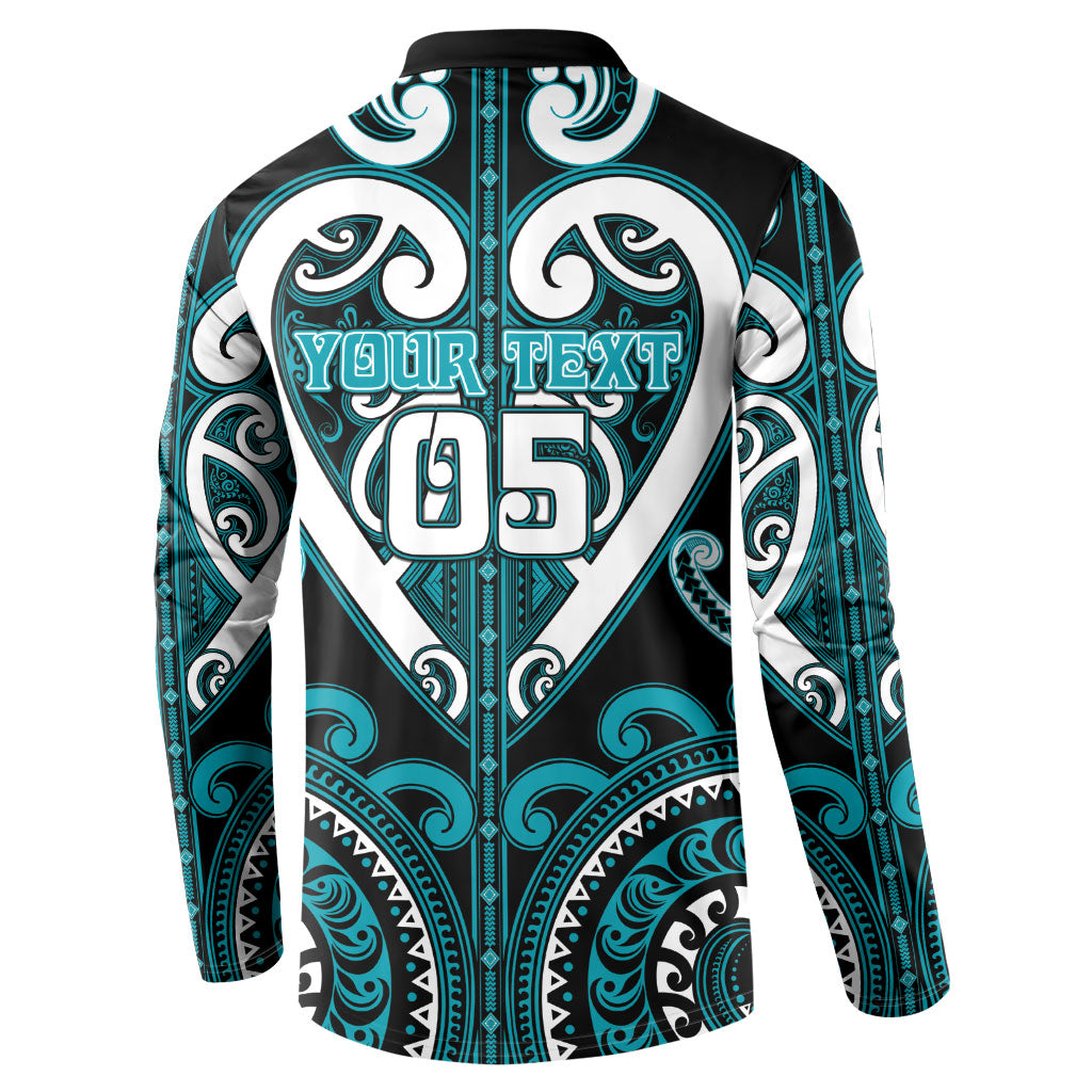 Custom Aotearoa Tapuika Button Sweatshirt Maori Tribal Pattern