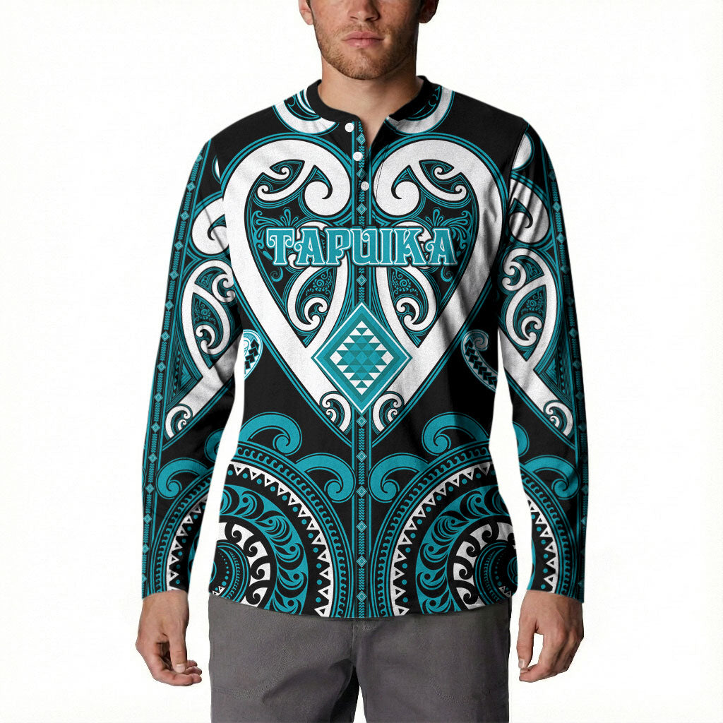 Custom Aotearoa Tapuika Button Sweatshirt Maori Tribal Pattern