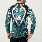 Custom Aotearoa Tapuika Button Sweatshirt Maori Tribal Pattern