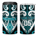 Custom Aotearoa Tapuika 4 in 1 Can Cooler Tumbler Maori Tribal Pattern