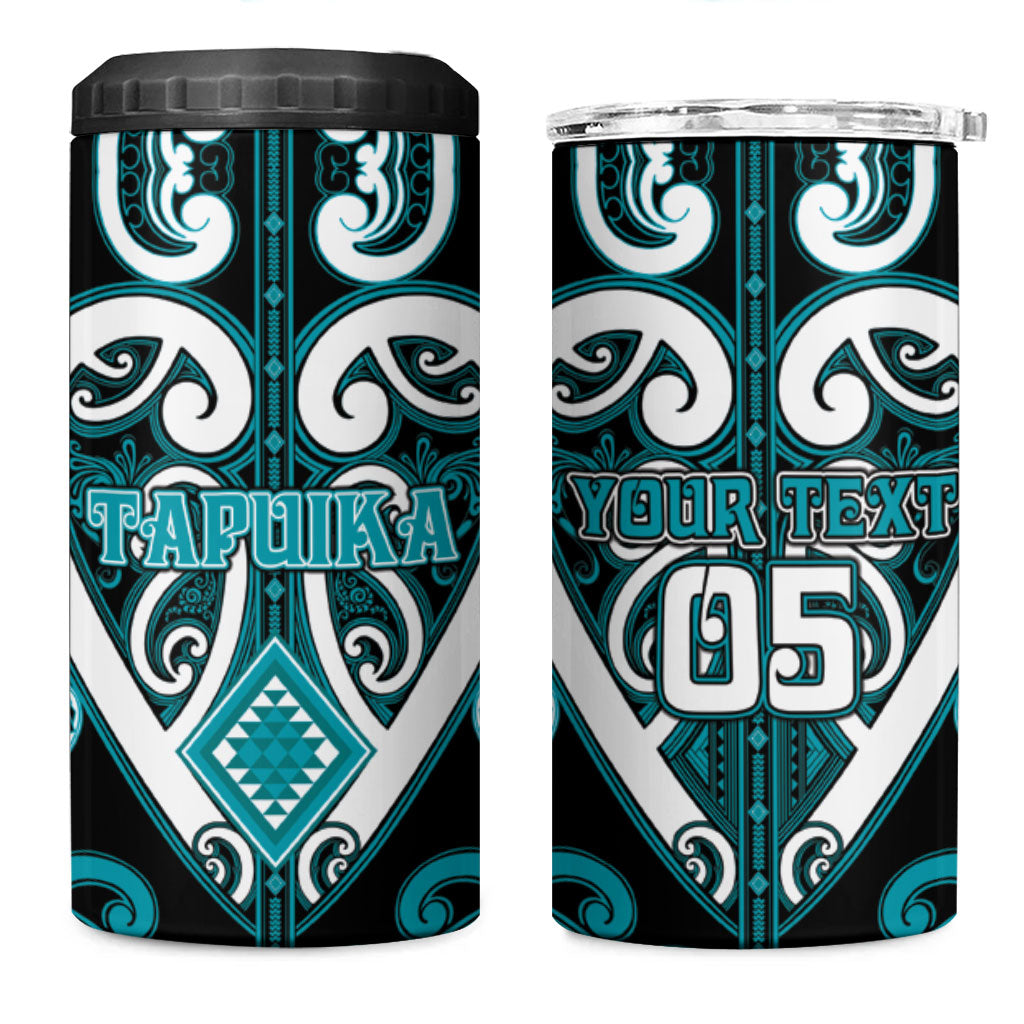 Custom Aotearoa Tapuika 4 in 1 Can Cooler Tumbler Maori Tribal Pattern