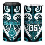 Custom Aotearoa Tapuika 4 in 1 Can Cooler Tumbler Maori Tribal Pattern