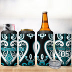 Custom Aotearoa Tapuika 4 in 1 Can Cooler Tumbler Maori Tribal Pattern