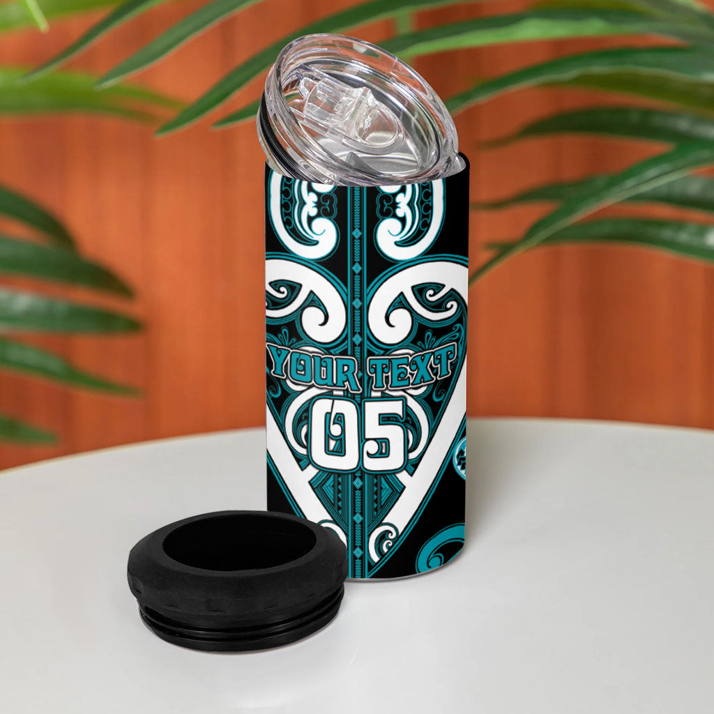 Custom Aotearoa Tapuika 4 in 1 Can Cooler Tumbler Maori Tribal Pattern
