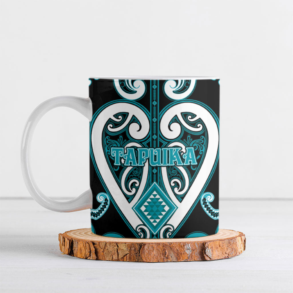 Custom Aotearoa Tapuika Ceramic Mug Maori Tribal Pattern