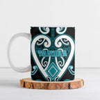 Custom Aotearoa Tapuika Ceramic Mug Maori Tribal Pattern