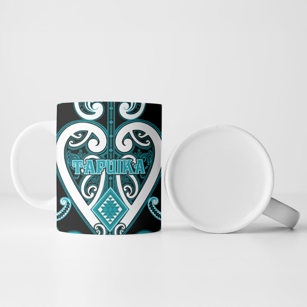 Custom Aotearoa Tapuika Ceramic Mug Maori Tribal Pattern