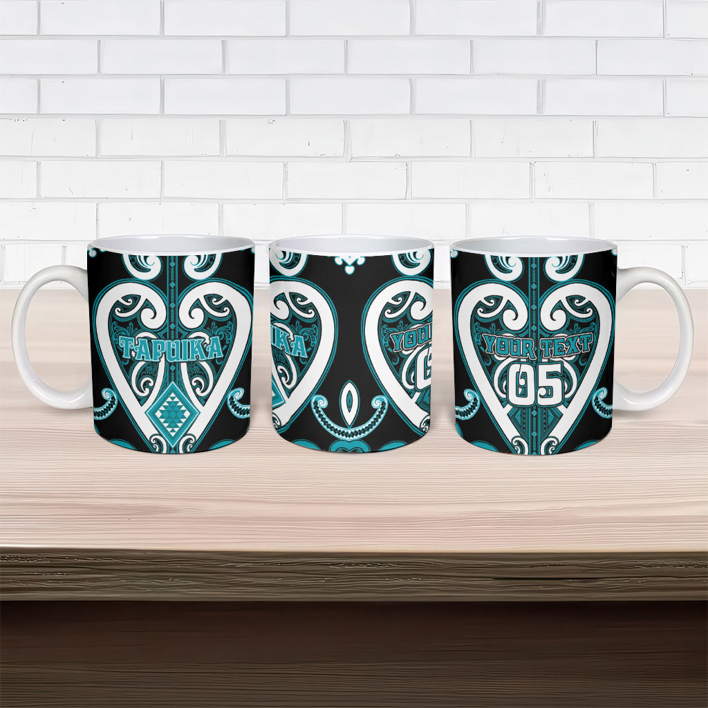 Custom Aotearoa Tapuika Ceramic Mug Maori Tribal Pattern
