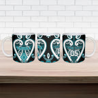 Custom Aotearoa Tapuika Ceramic Mug Maori Tribal Pattern