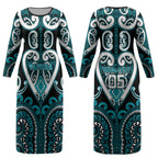Custom Aotearoa Tapuika Couples Matching Long Sleeve Bodycon Dress and Hawaiian Shirt Maori Tribal Pattern
