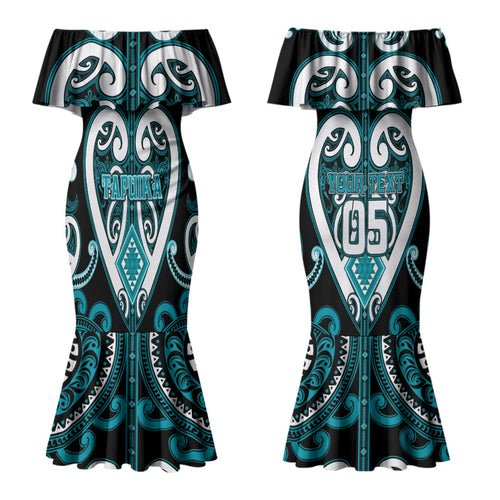 Custom Aotearoa Tapuika Couples Matching Mermaid Dress and Hawaiian Shirt Maori Tribal Pattern