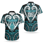Custom Aotearoa Tapuika Couples Matching Off Shoulder Short Dress and Hawaiian Shirt Maori Tribal Pattern