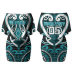 Custom Aotearoa Tapuika Couples Matching Off Shoulder Short Dress and Long Sleeve Button Shirt Maori Tribal Pattern