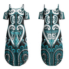 Custom Aotearoa Tapuika Couples Matching Summer Maxi Dress and Long Sleeve Button Shirt Maori Tribal Pattern