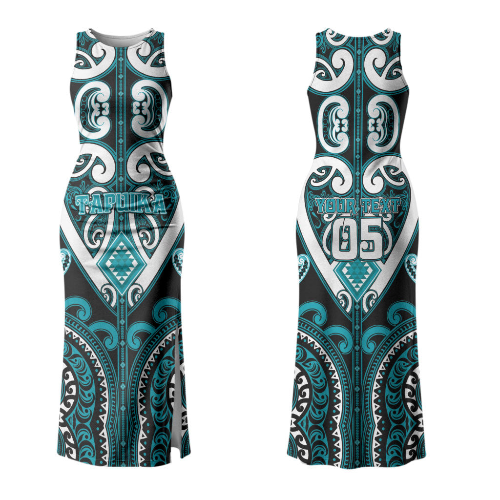 Custom Aotearoa Tapuika Couples Matching Tank Maxi Dress and Long Sleeve Button Shirt Maori Tribal Pattern