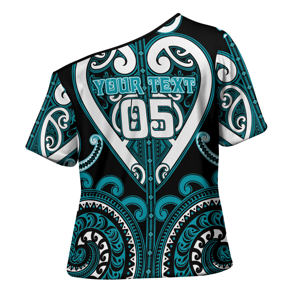 Custom Aotearoa Tapuika Cross Shoulder Shirt Maori Tribal Pattern