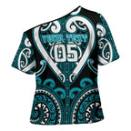 Custom Aotearoa Tapuika Cross Shoulder Shirt Maori Tribal Pattern