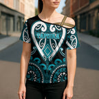 Custom Aotearoa Tapuika Cross Shoulder Shirt Maori Tribal Pattern