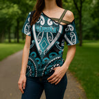 Custom Aotearoa Tapuika Cross Shoulder Shirt Maori Tribal Pattern