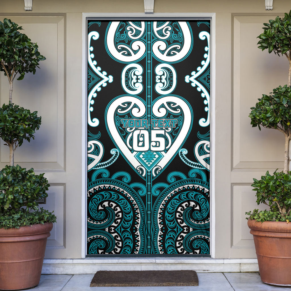 Custom Aotearoa Tapuika Door Cover Maori Tribal Pattern
