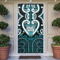 Custom Aotearoa Tapuika Door Cover Maori Tribal Pattern