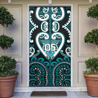Custom Aotearoa Tapuika Door Cover Maori Tribal Pattern