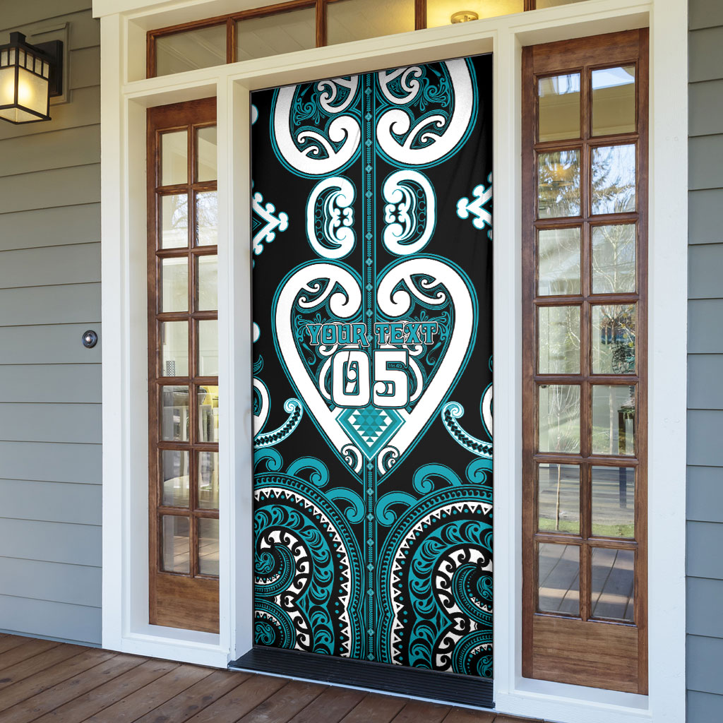 Custom Aotearoa Tapuika Door Cover Maori Tribal Pattern