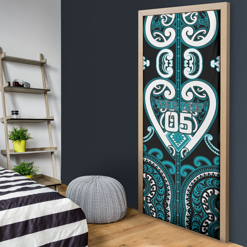 Custom Aotearoa Tapuika Door Cover Maori Tribal Pattern