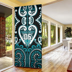 Custom Aotearoa Tapuika Door Cover Maori Tribal Pattern